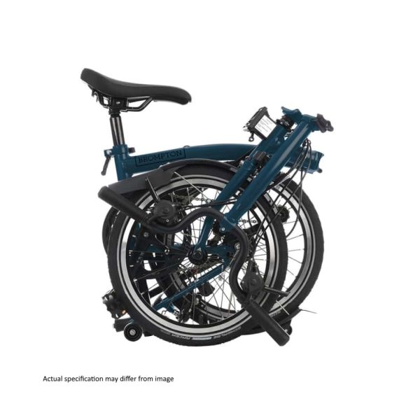 Brompton - C Line Explore - Ocean Blue - Mid with Rack - Image 4