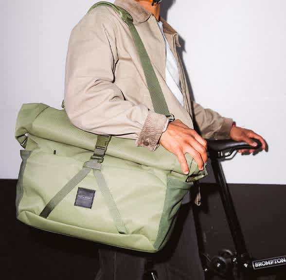 Brompton Roll Top Bag - Large - Olive Green - Image 5