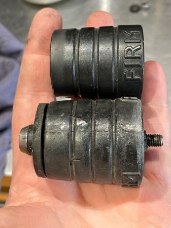 Old versus new Brompton firm suspension block Old versus new Brompton firm suspension block